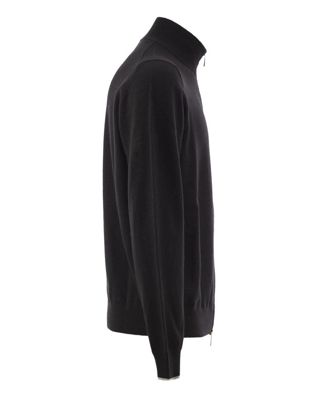 Peserico Black Virgin Wool And Cashmere Zip Cardigan