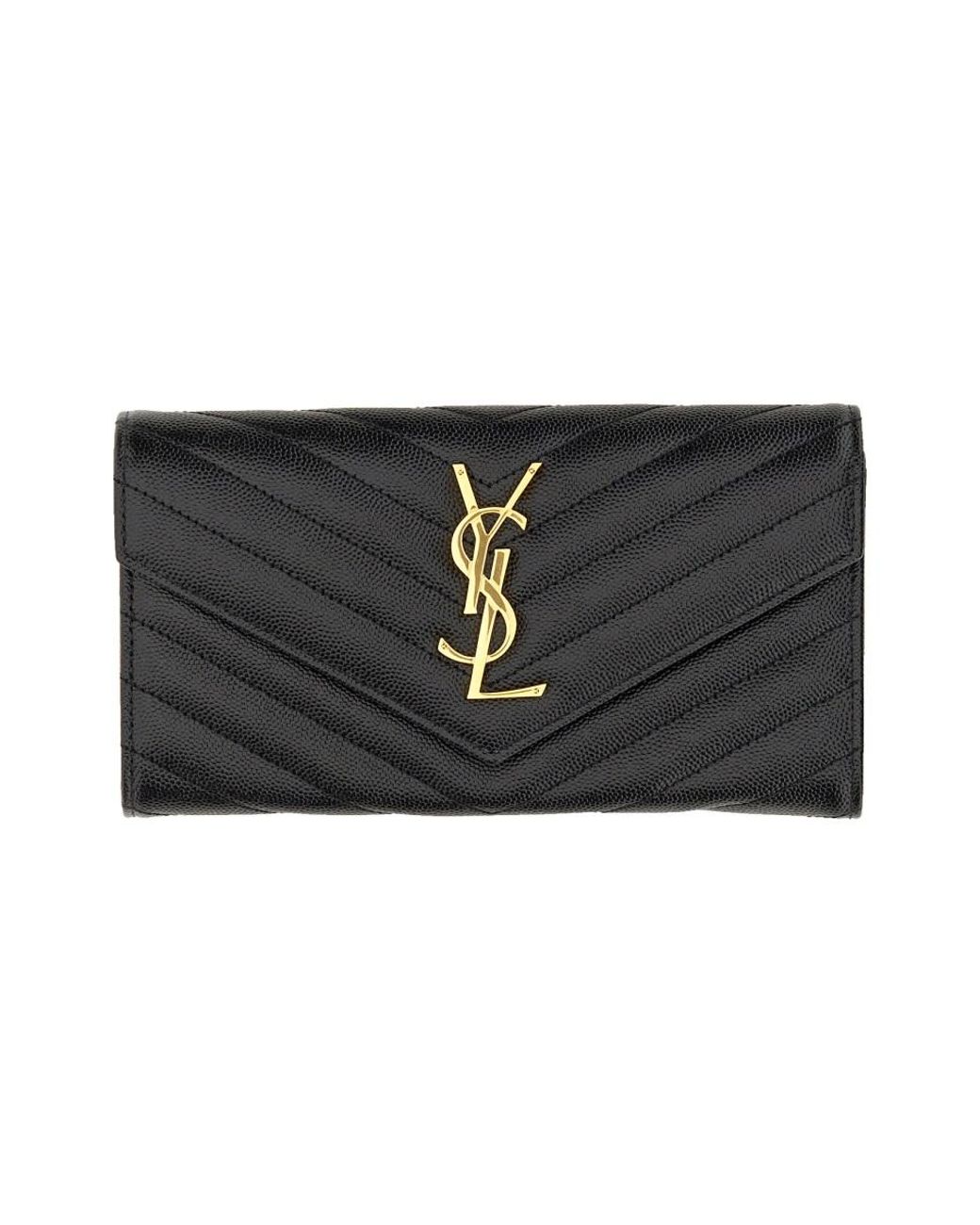 Saint Laurent Black Portafogli Con Logo Monogram