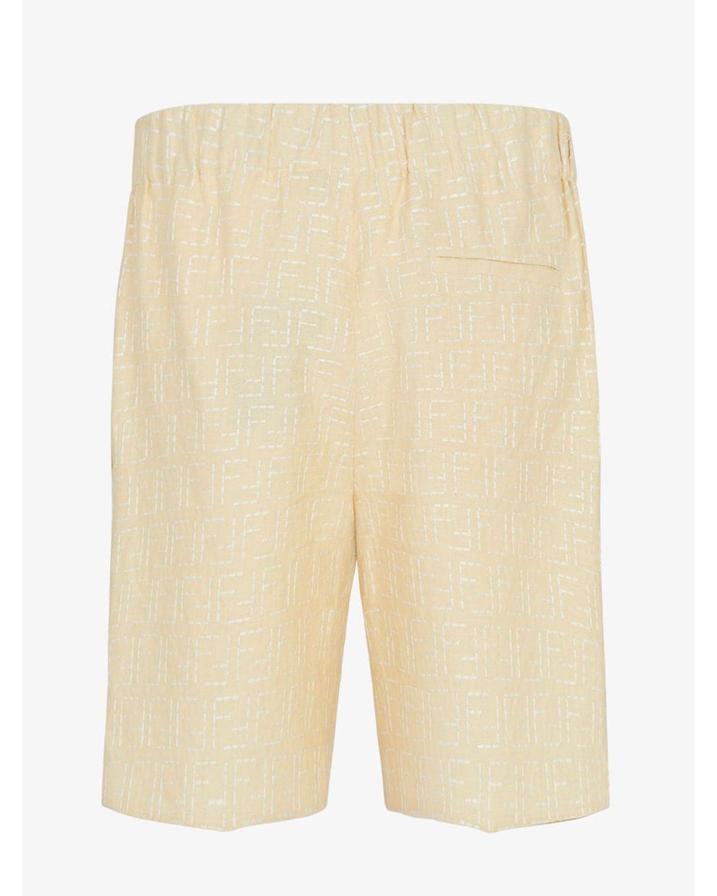 Fendi Natural Linen Bermuda-Shorts for men