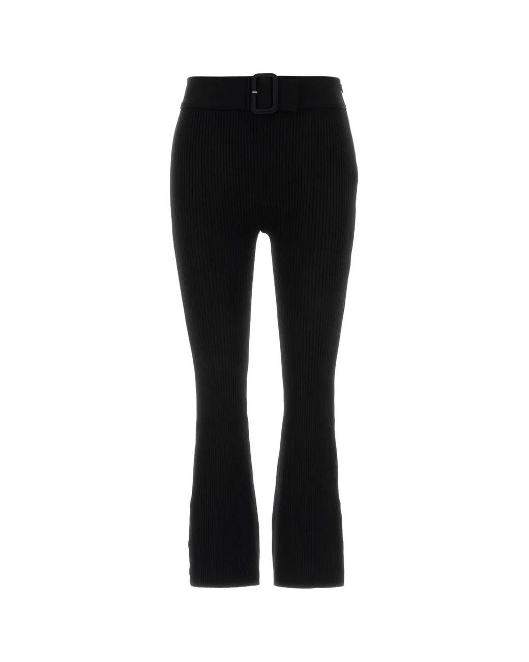 Courreges Black Capri Rib Knit Pants