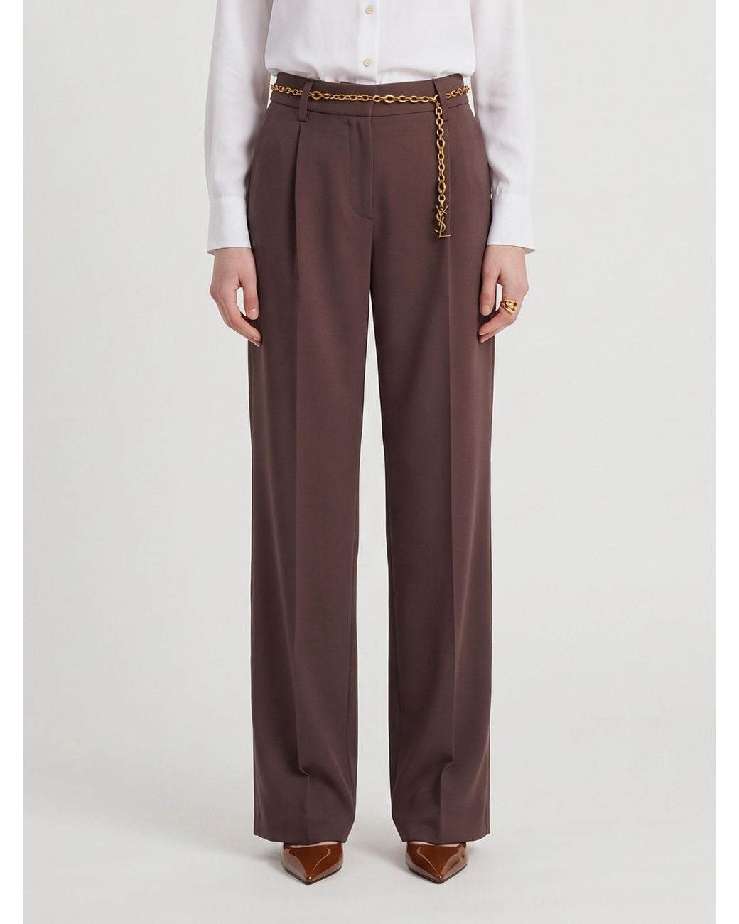 SUTTON NEW YORK Brown Straight Leg Canvas Trousers