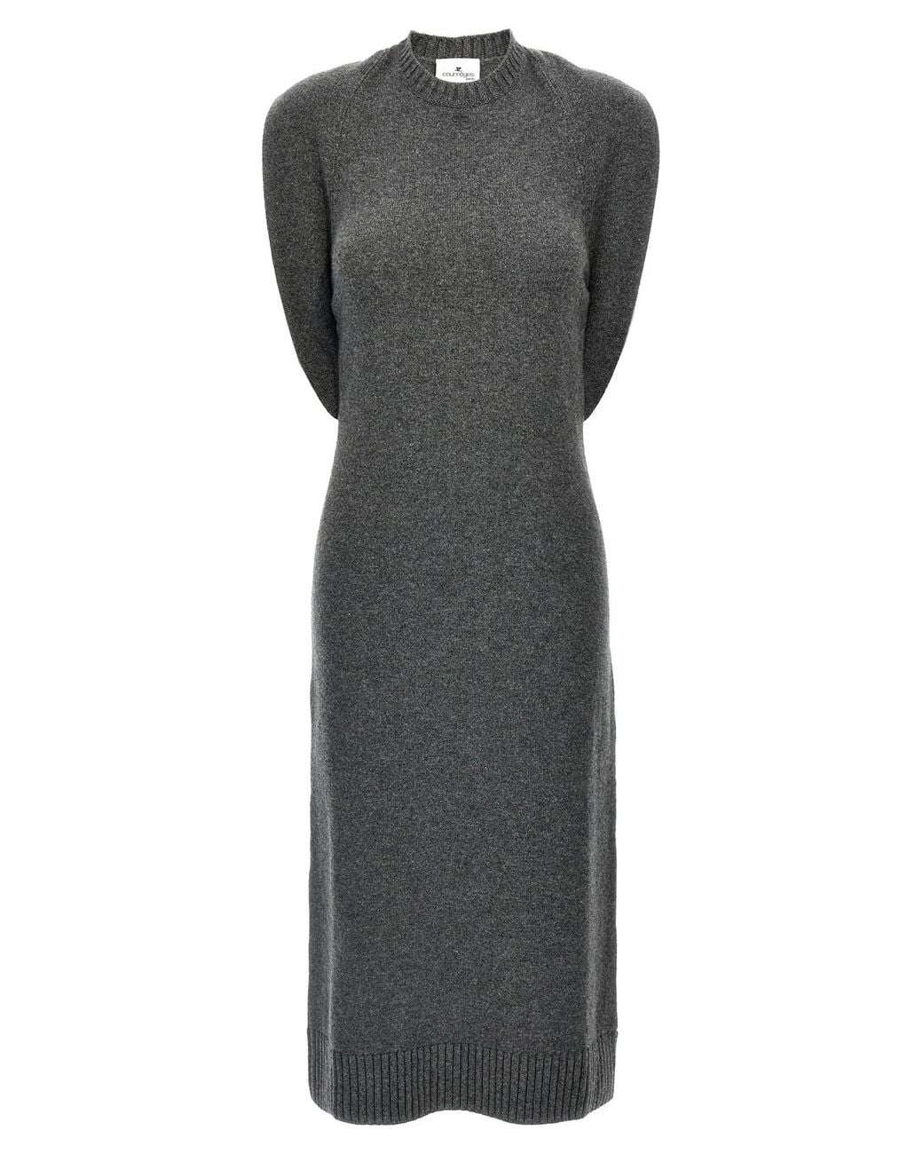 Courreges Gray Over The Shoulder Drapè' Dress