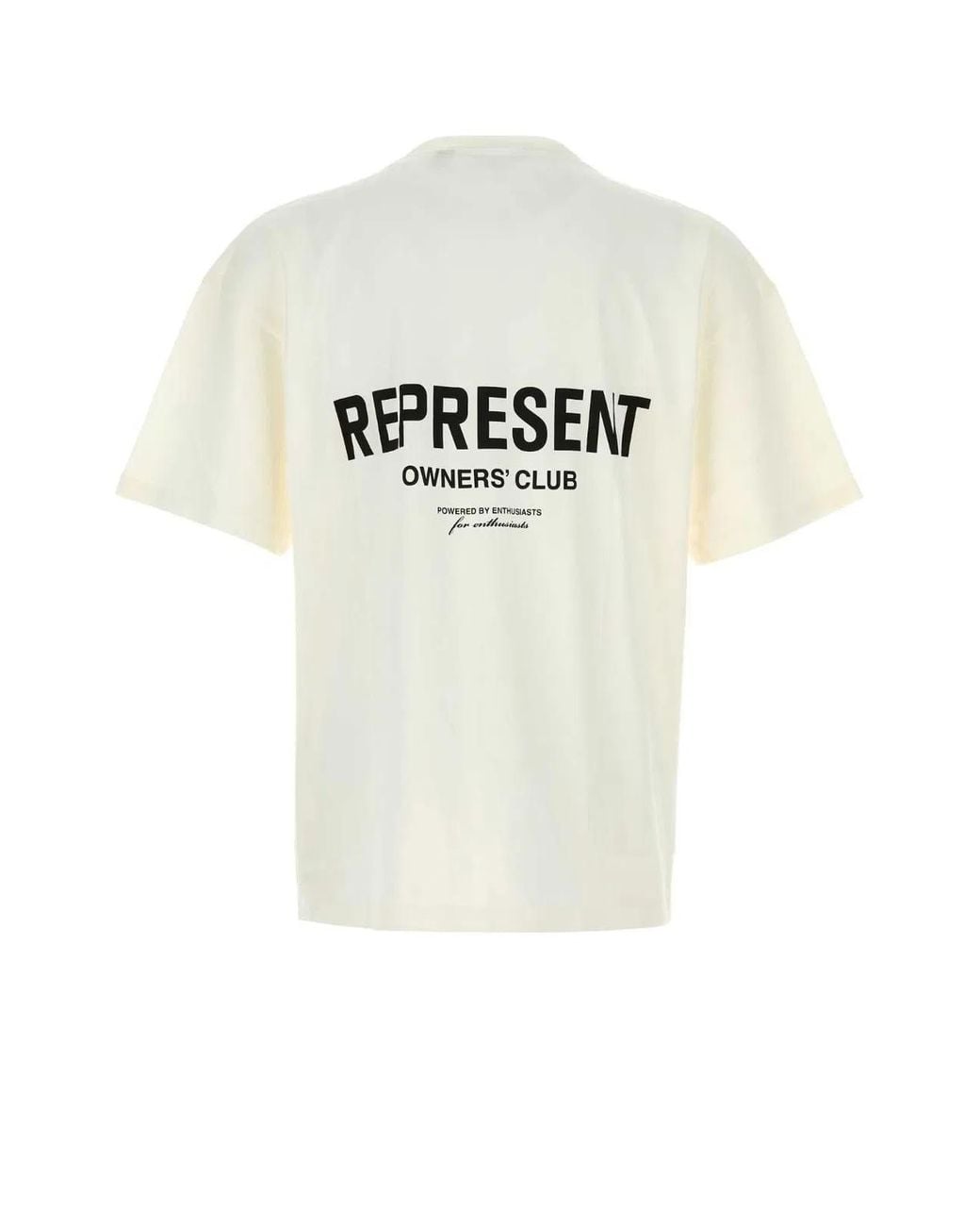 Represent White Cotton Crew-Neck T-Shirt for men