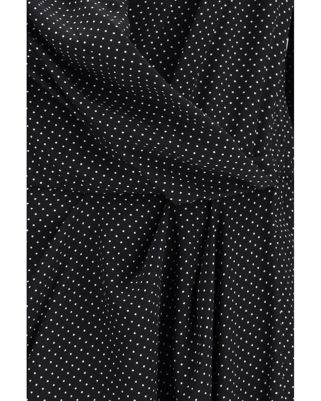 Sa Su Phi Black Criss Cross Polka-Dot Silk Crepe De Chine Long Dress