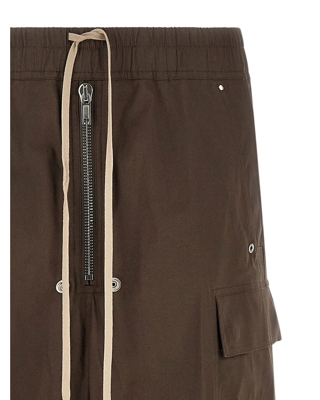 Rick Owens Brown Cotton Cargo Pants for men