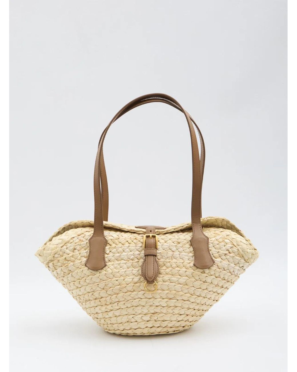 Dolce & Gabbana Natural Dolce & Gabbana Woven Raffia Basket Bag
