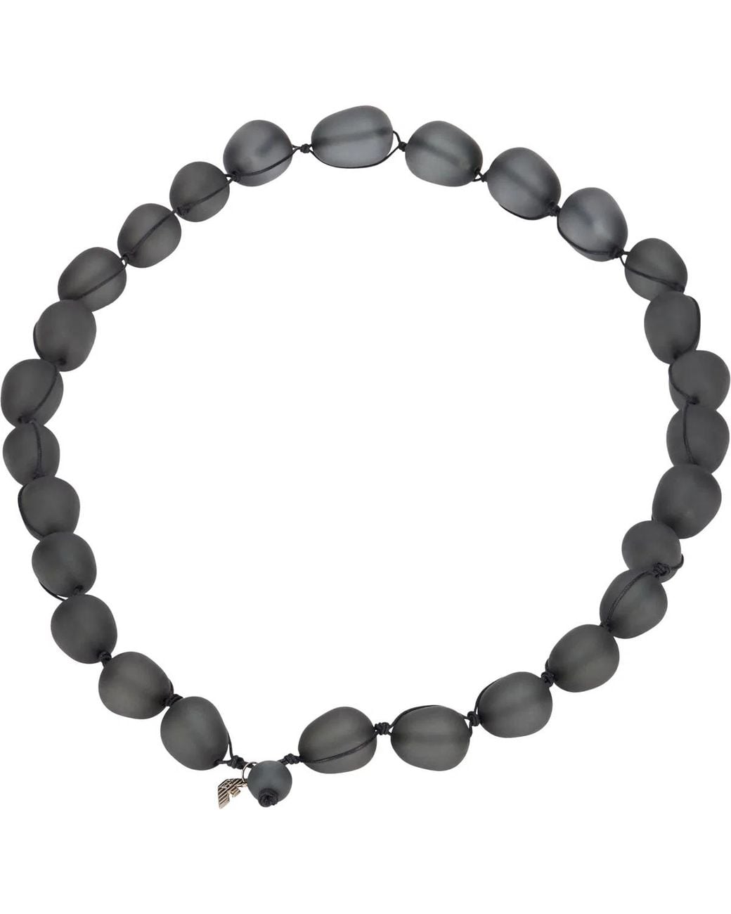 Emporio Armani Gray Necklace With Resin Pearls