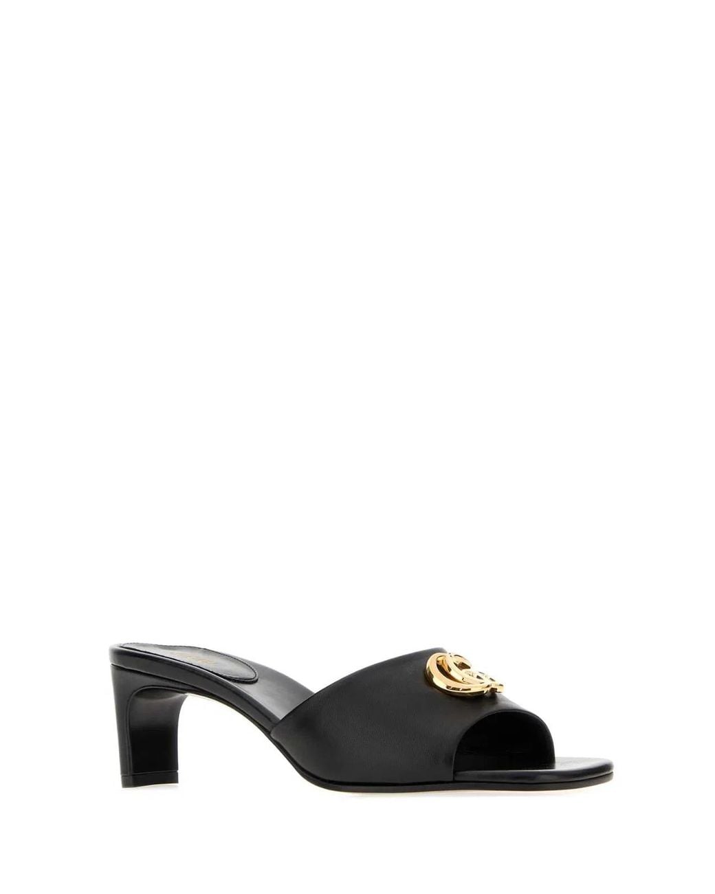 Gucci Black Nappa Leather Mules