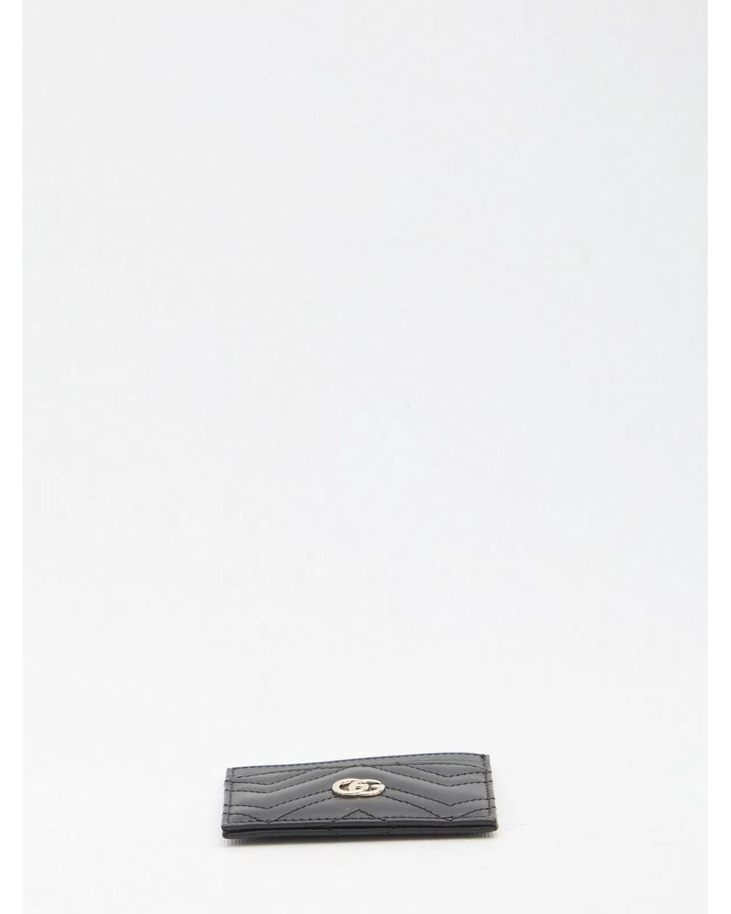 Gucci White Leather Wallet Gg Marmont