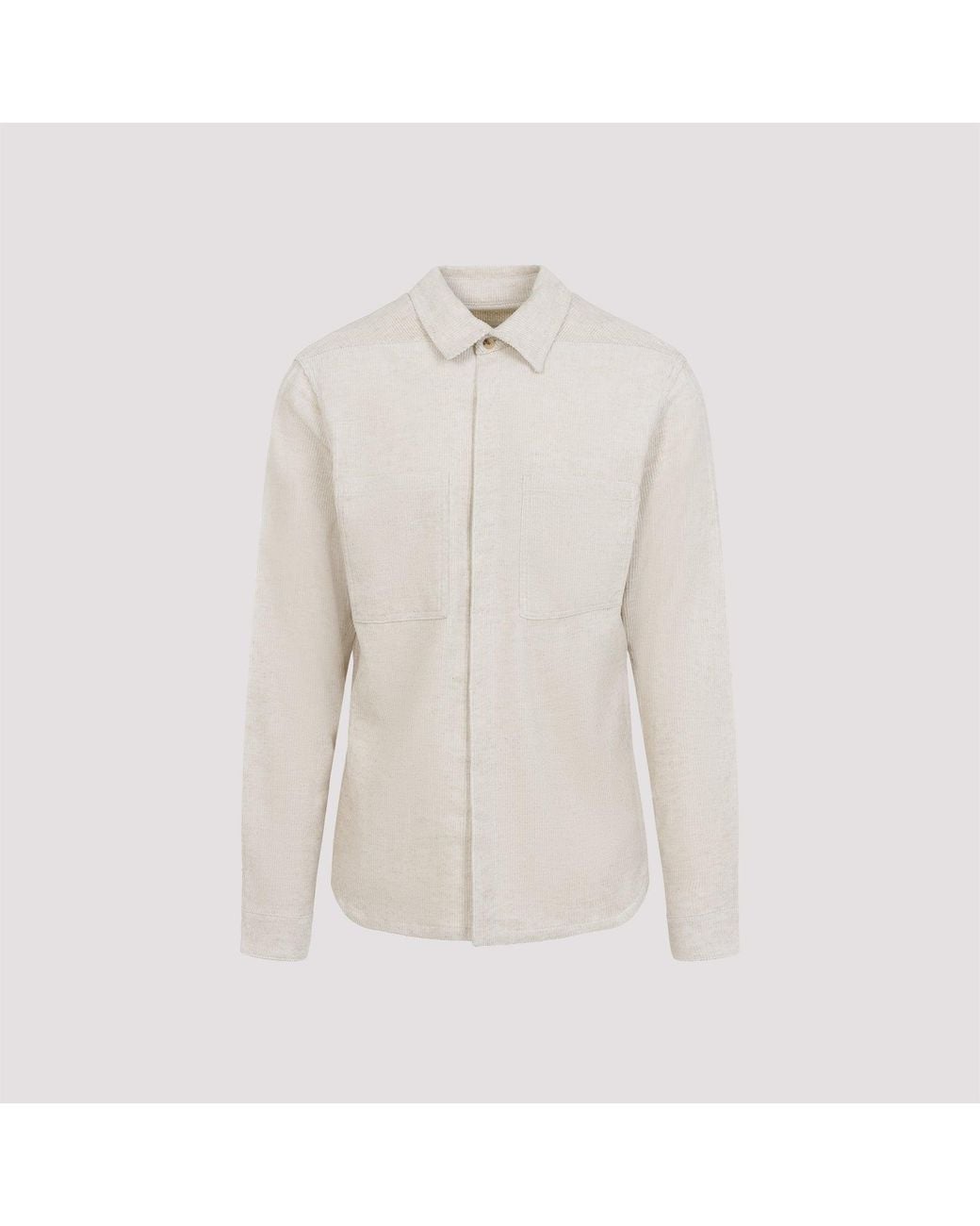 Rick Owens White Natural Cotton Work Shirt for men