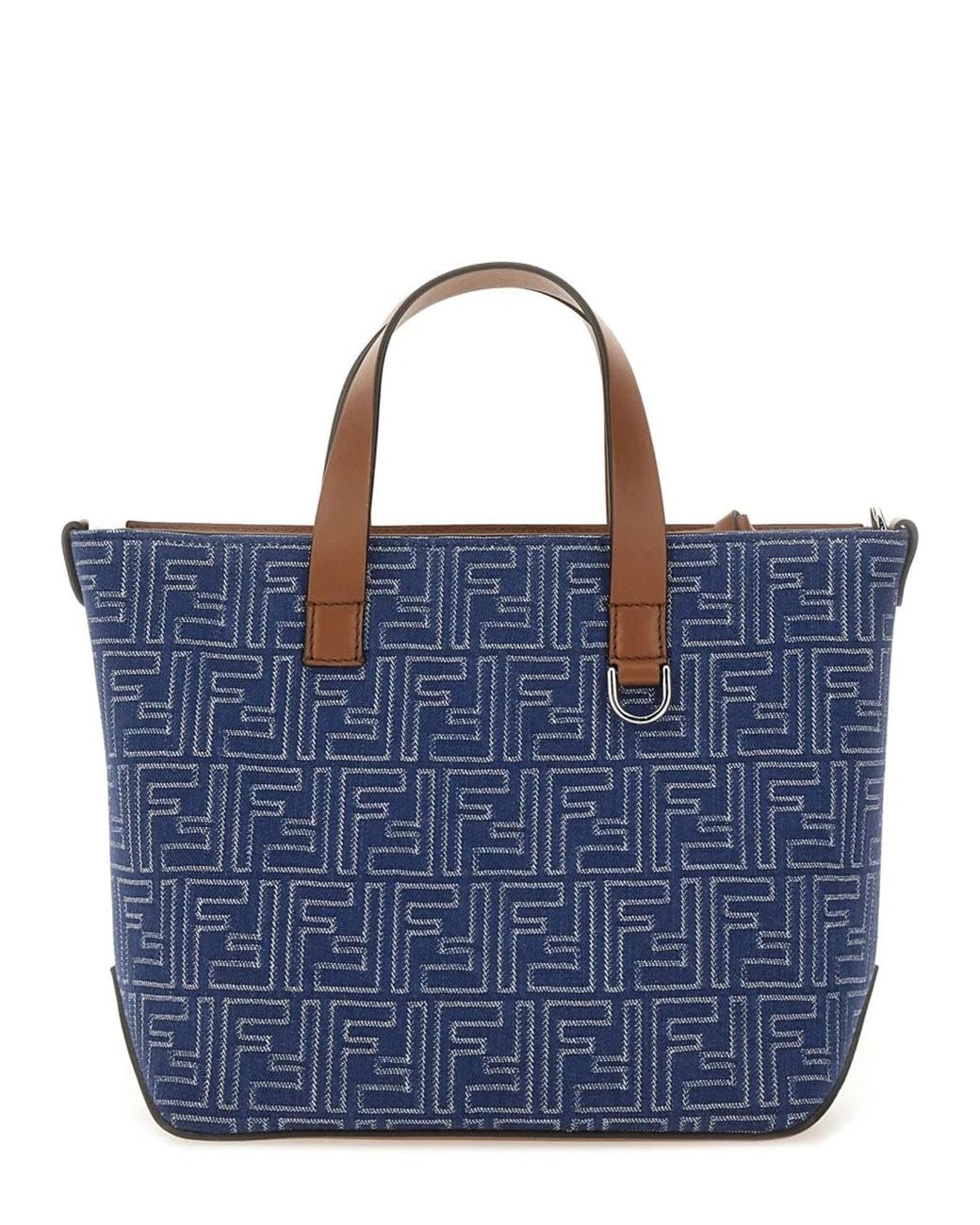 Fendi Blue Small Tote Bora Ff for men