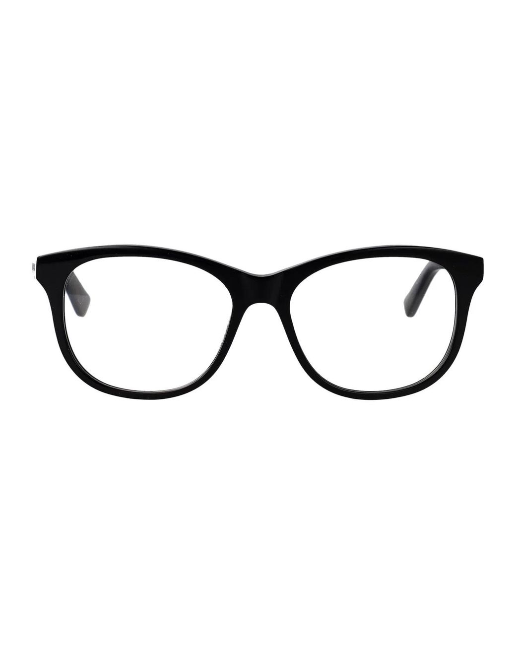 McQueen Black Transparent Acetate Glasses
