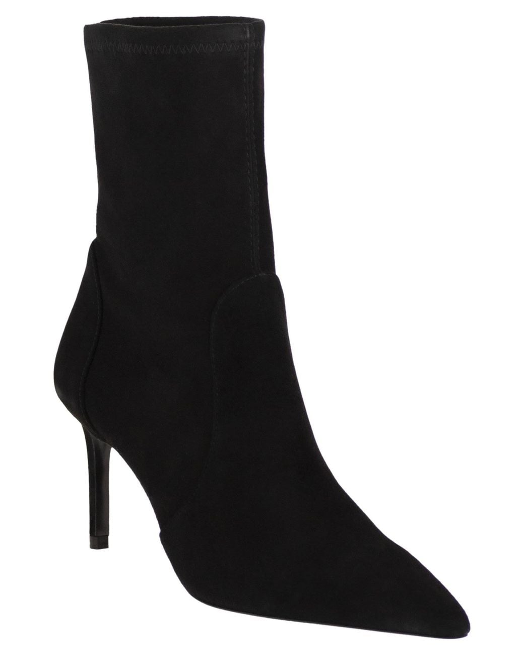 Stuart Weitzman Black Stuart Power Bootie 75 Suede Ankle Boots With Stiletto Heel