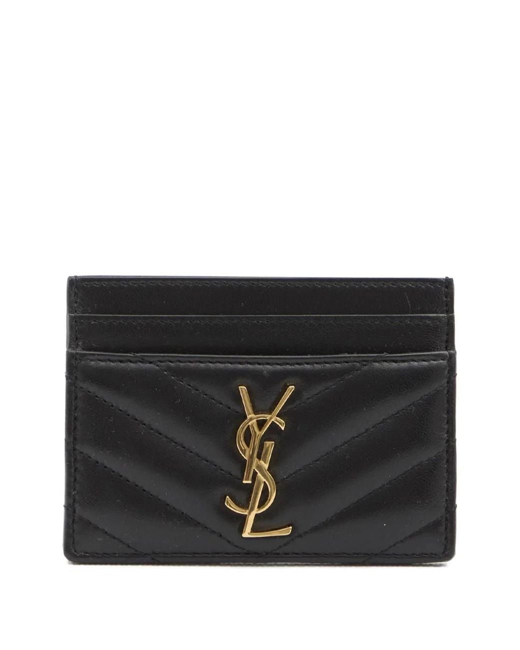 Saint Laurent Black Cassandre Leather Wallet