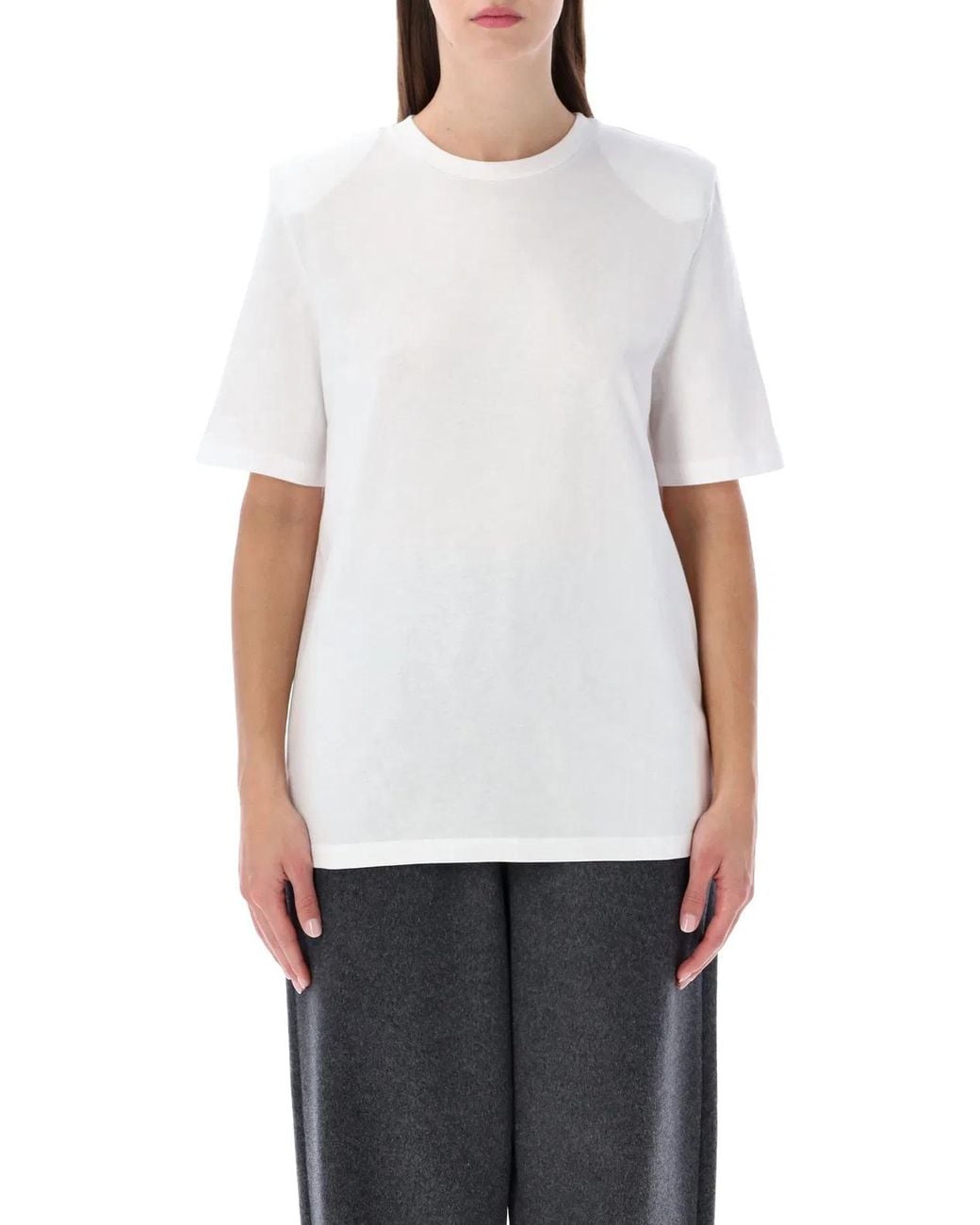 Frankie Shop White Carrington Padded Shoulder Tee