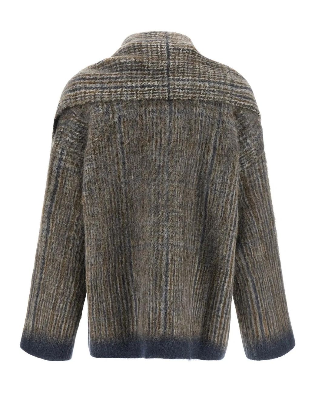 Brunello Cucinelli Gray Cardigan With Scarf