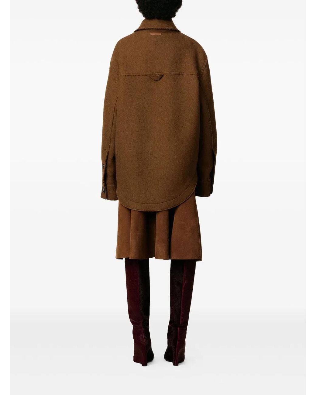 AMI Brown Point-Collar Shirt Jacket