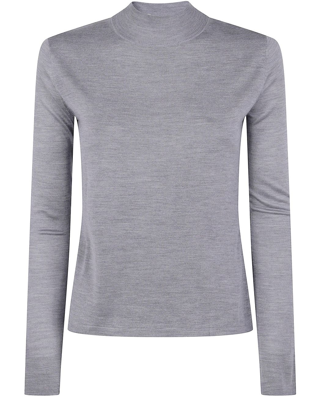 Max Mara Gray "Falesia" Silky Turtle Neck Sweater Clothing
