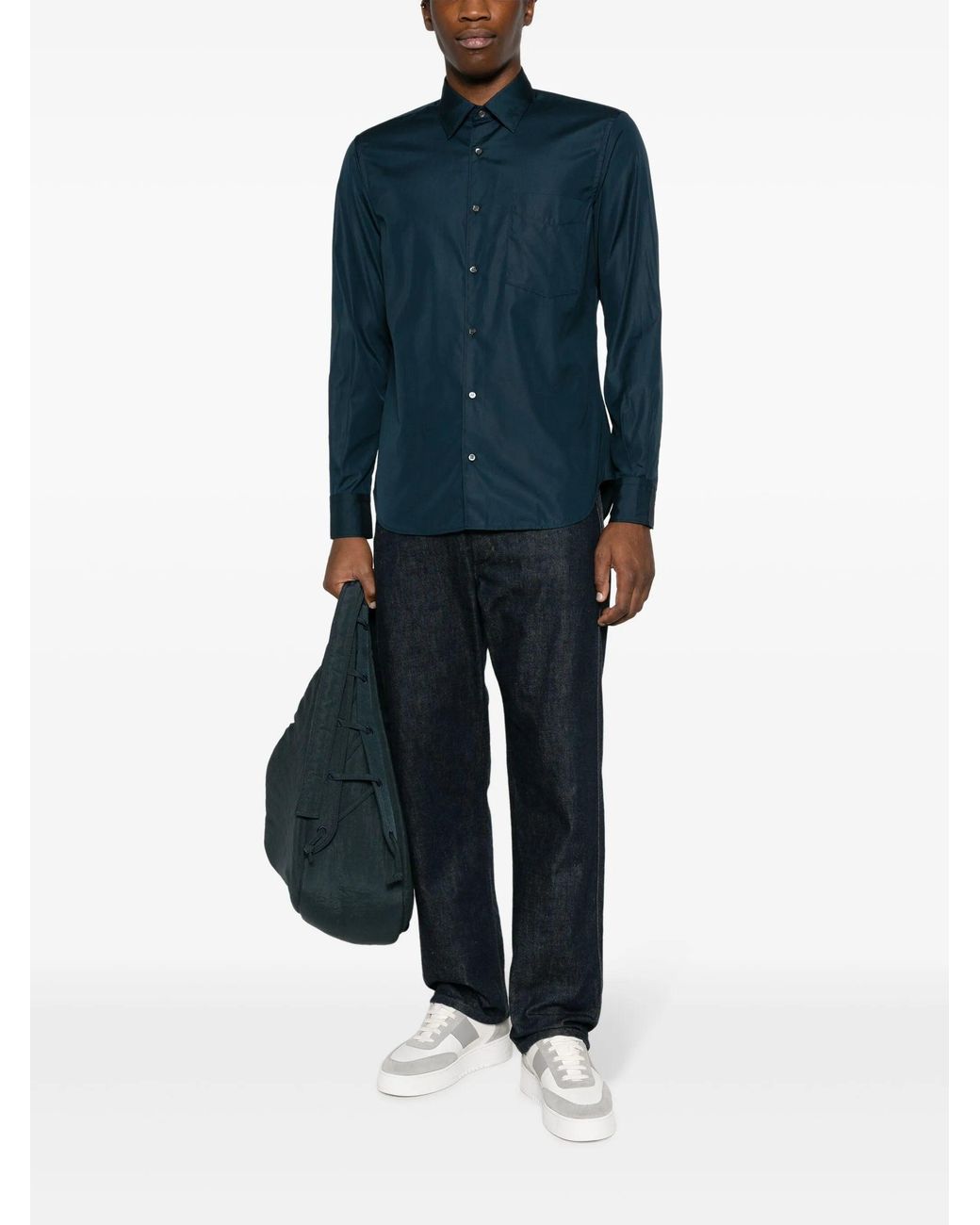 Aspesi Blue Cotton Sedici Shirt for men