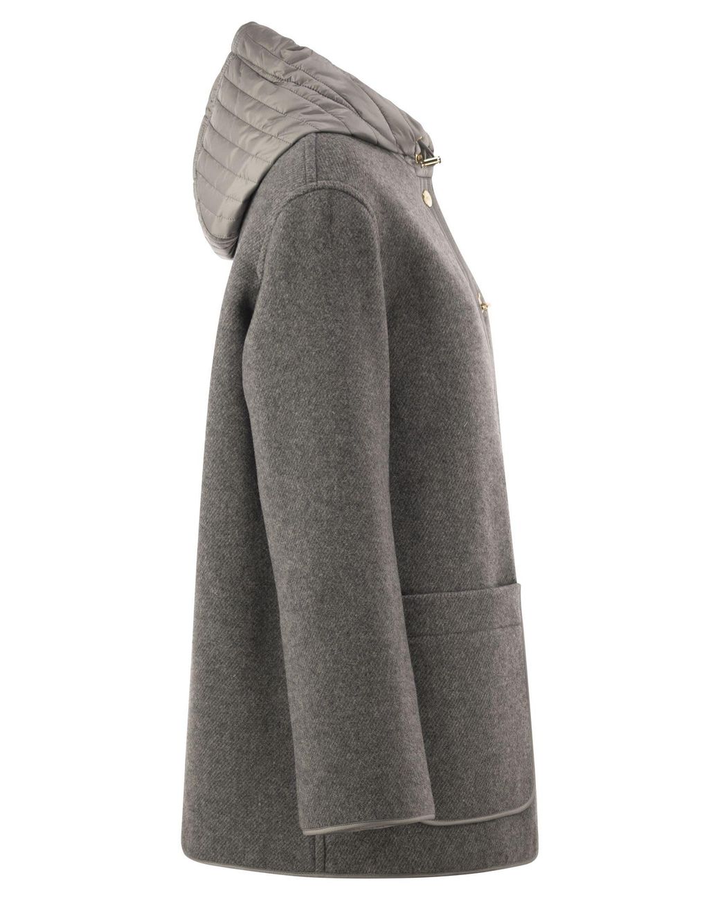 Fay Gray Wool-Blend Coat With Padded Hood