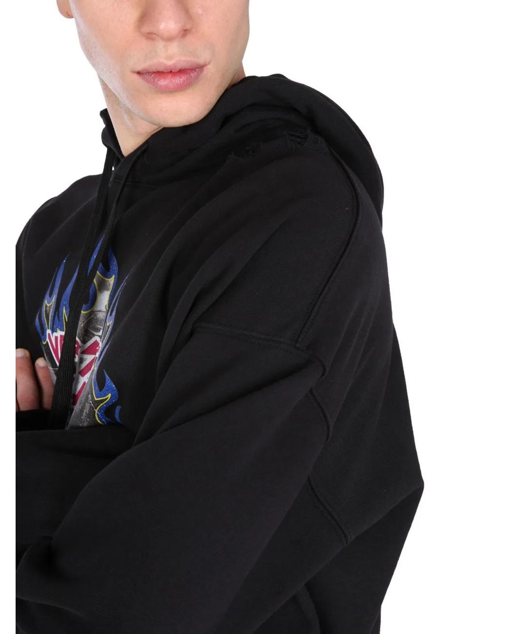 Versace Jeans Couture Black Sweatshirt With Rock Logo for men