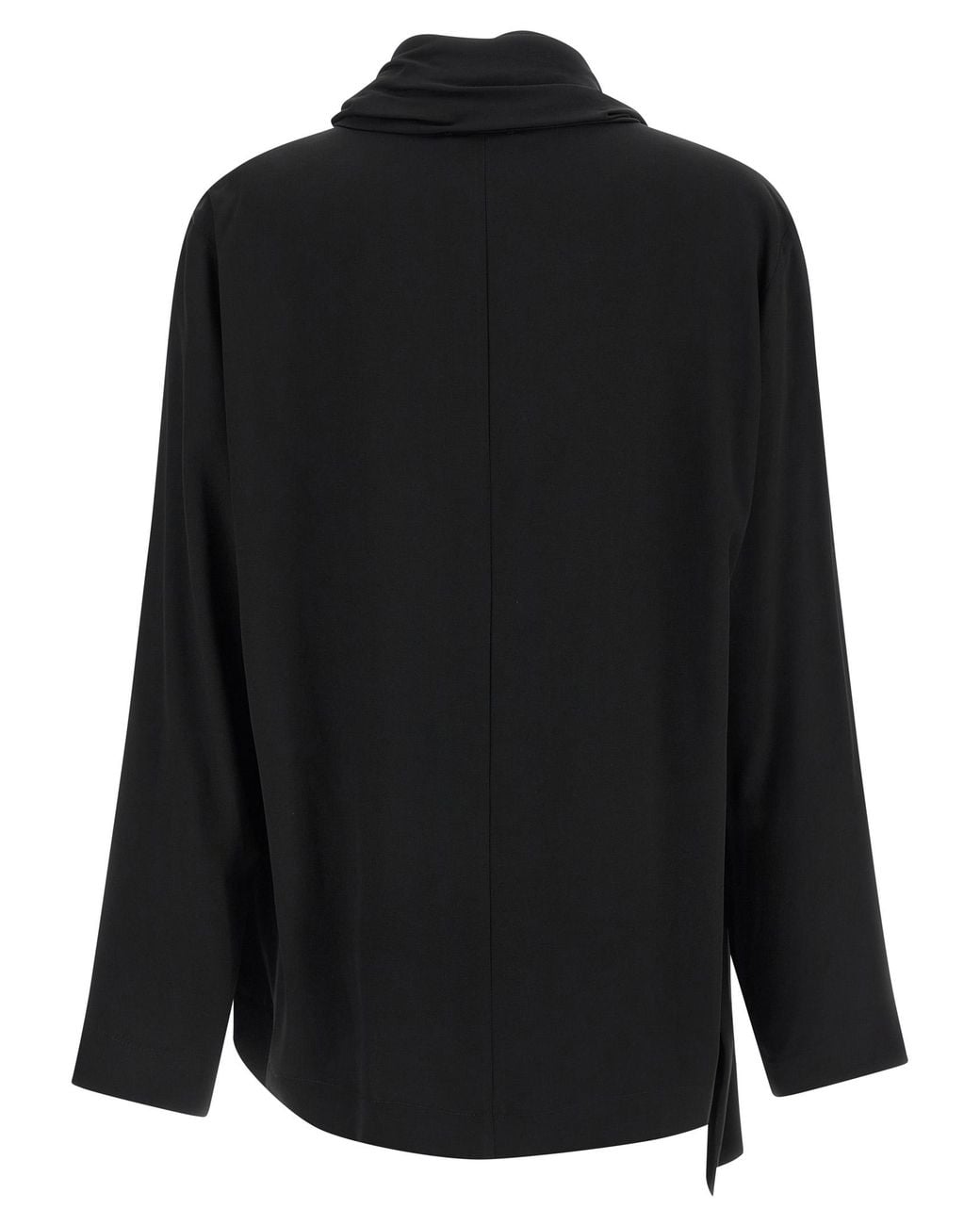 Nude Black Draped Panel Blouse