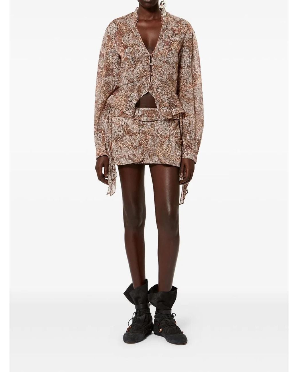 Isabel Marant Orange Celeny Printed Blouse