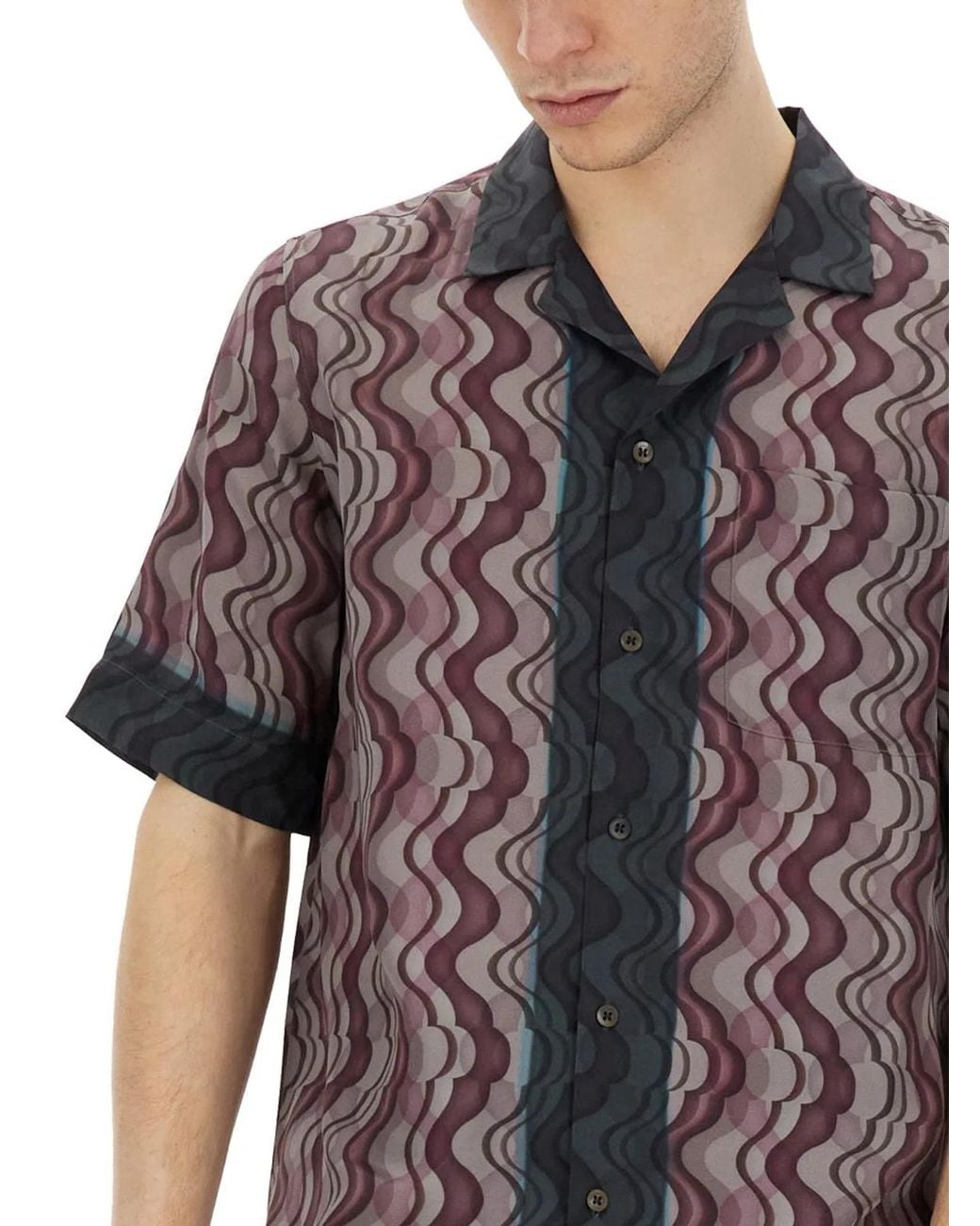 Dries Van Noten Black Printed Twill Shirt for men