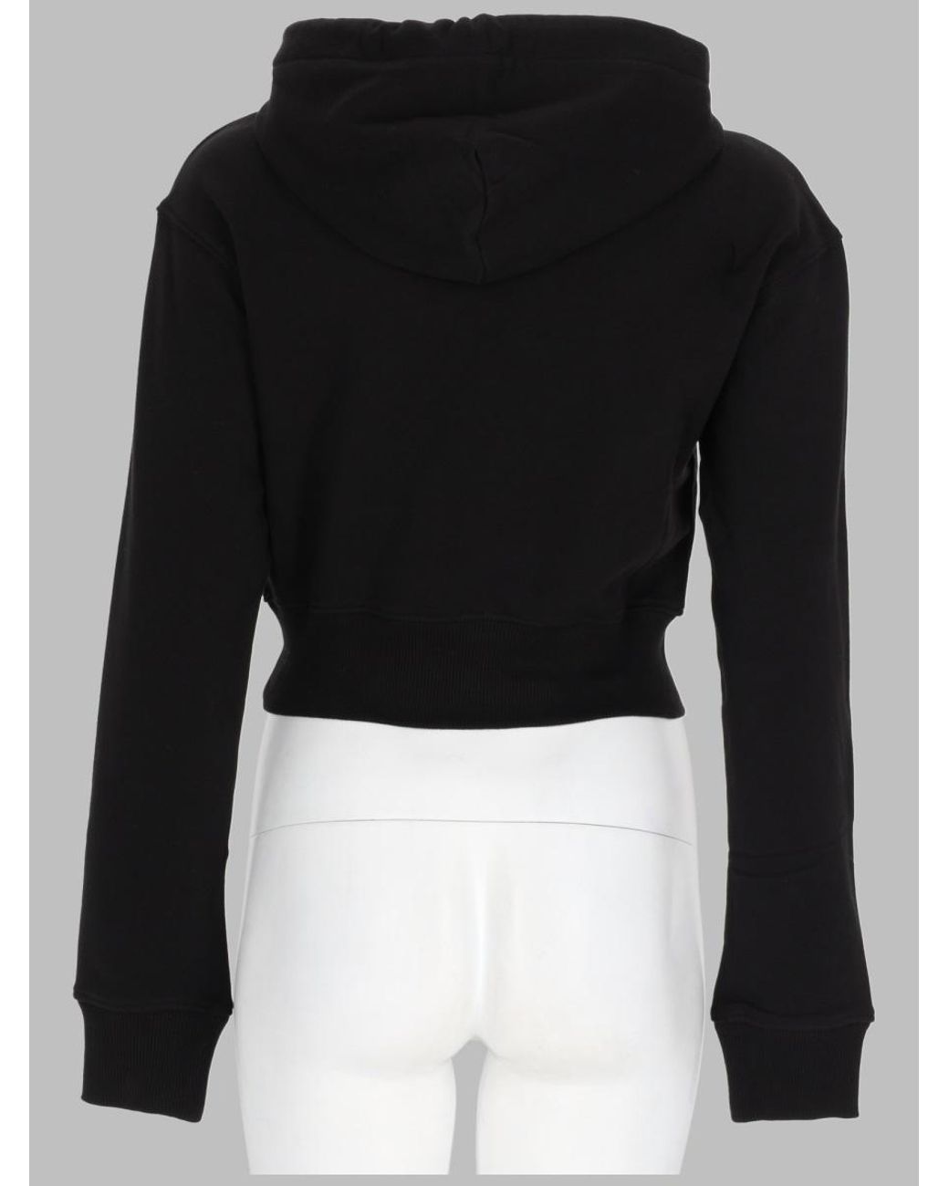 Versace Jeans Couture Black Sweatshirt With Baroque Emblem Cotton Sweatshirts