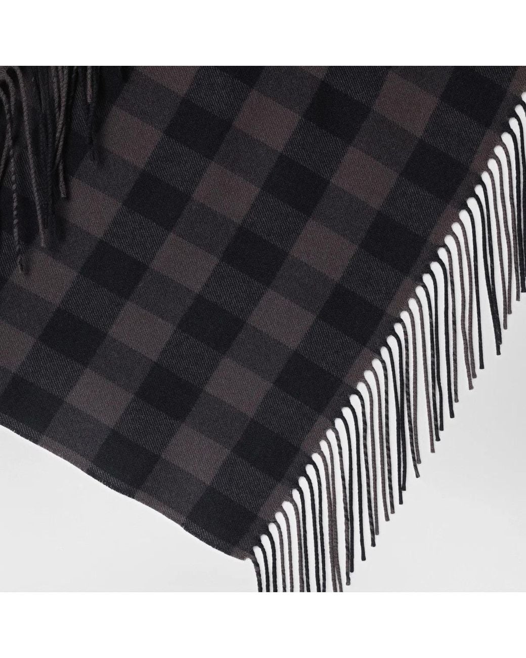 Destin Black Check Wool And Cashmere Shawl