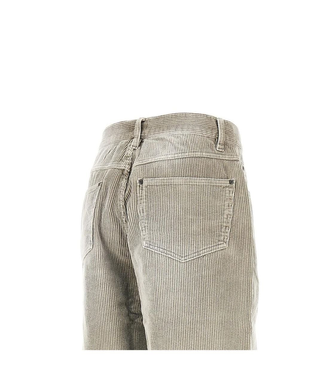 Thisisneverthat Gray Garment-Dyed Corduroy Pants for men