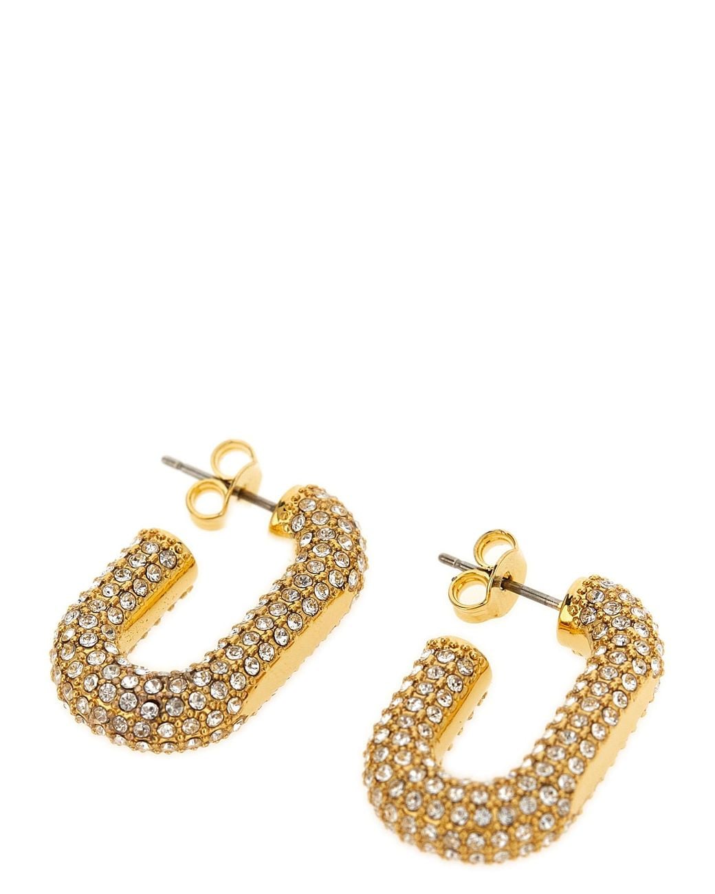 Rabanne Metallic Earrings With Crystals