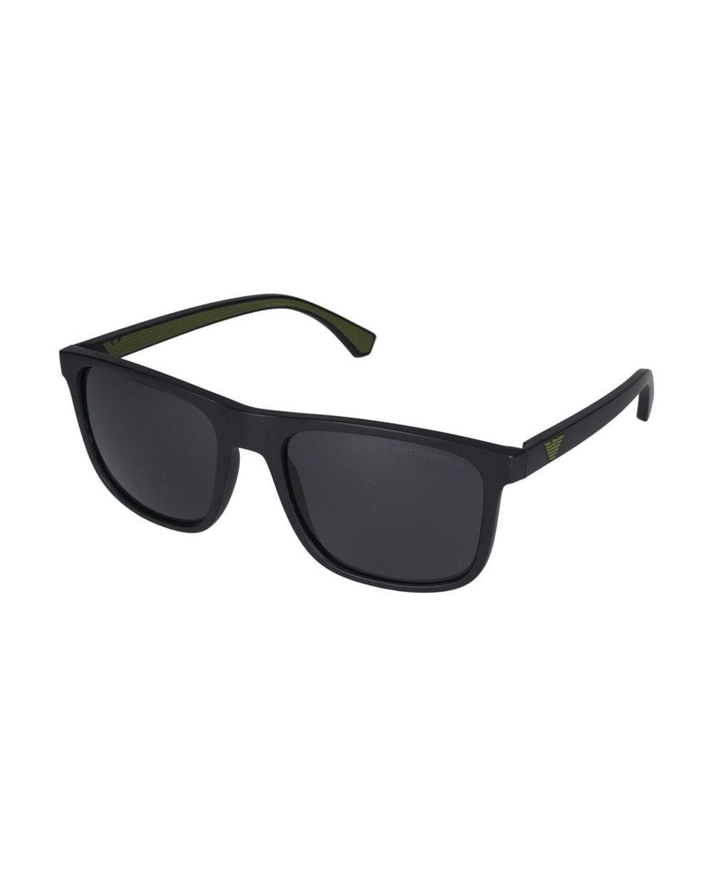 Emporio Armani Black Matte Injected Sunglasses for men