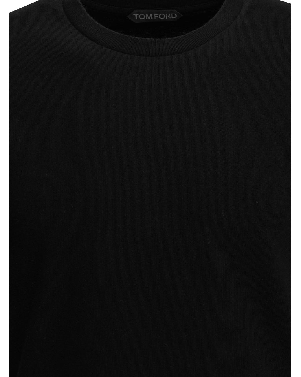 Tom Ford Black Cotton Crew-Neck T-Shirt for men