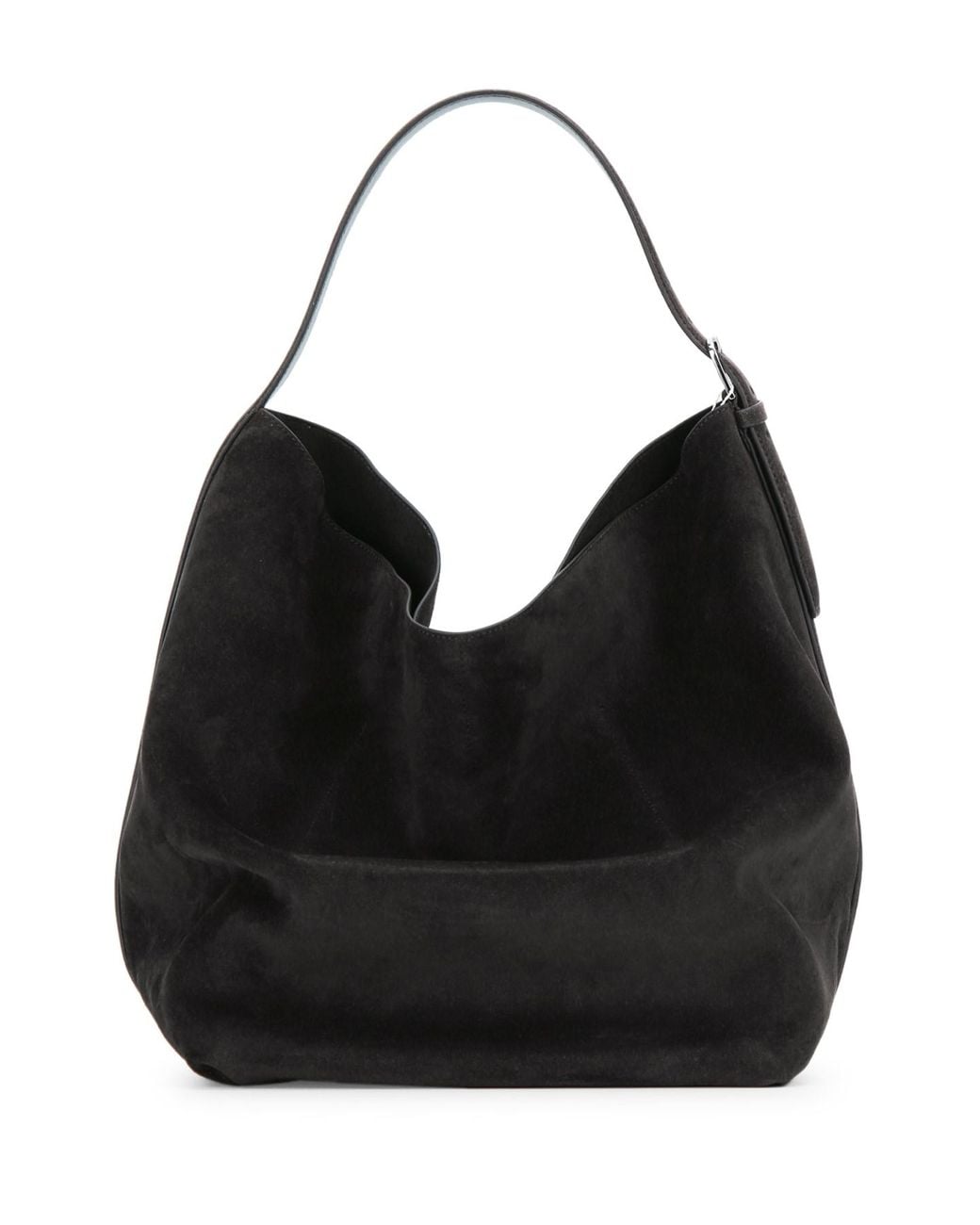 Totême Black Medium Belted Suede Tote
