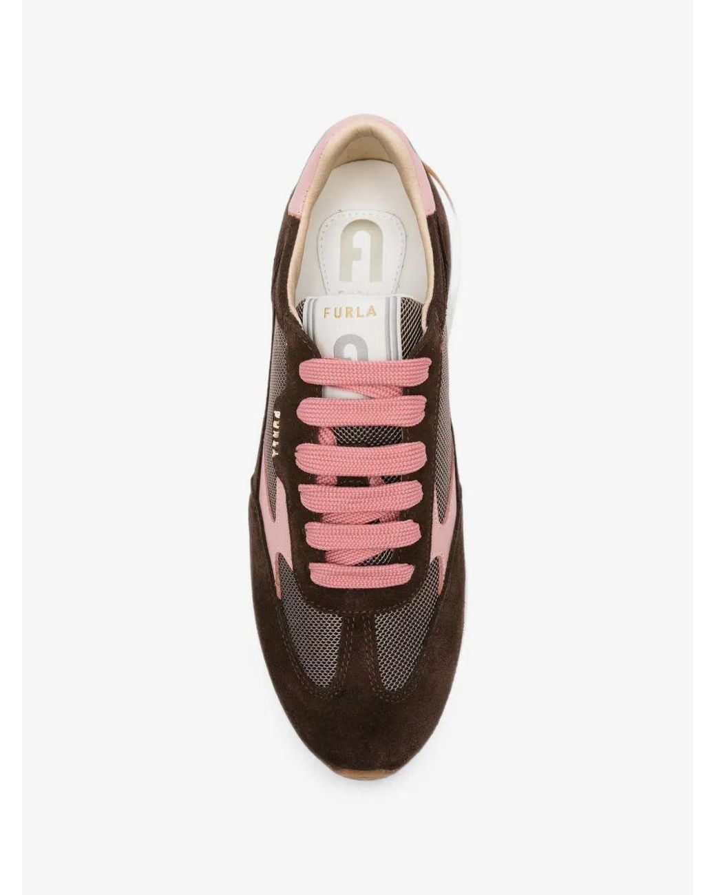 Furla Brown Retro Lace-Up Sneaker
