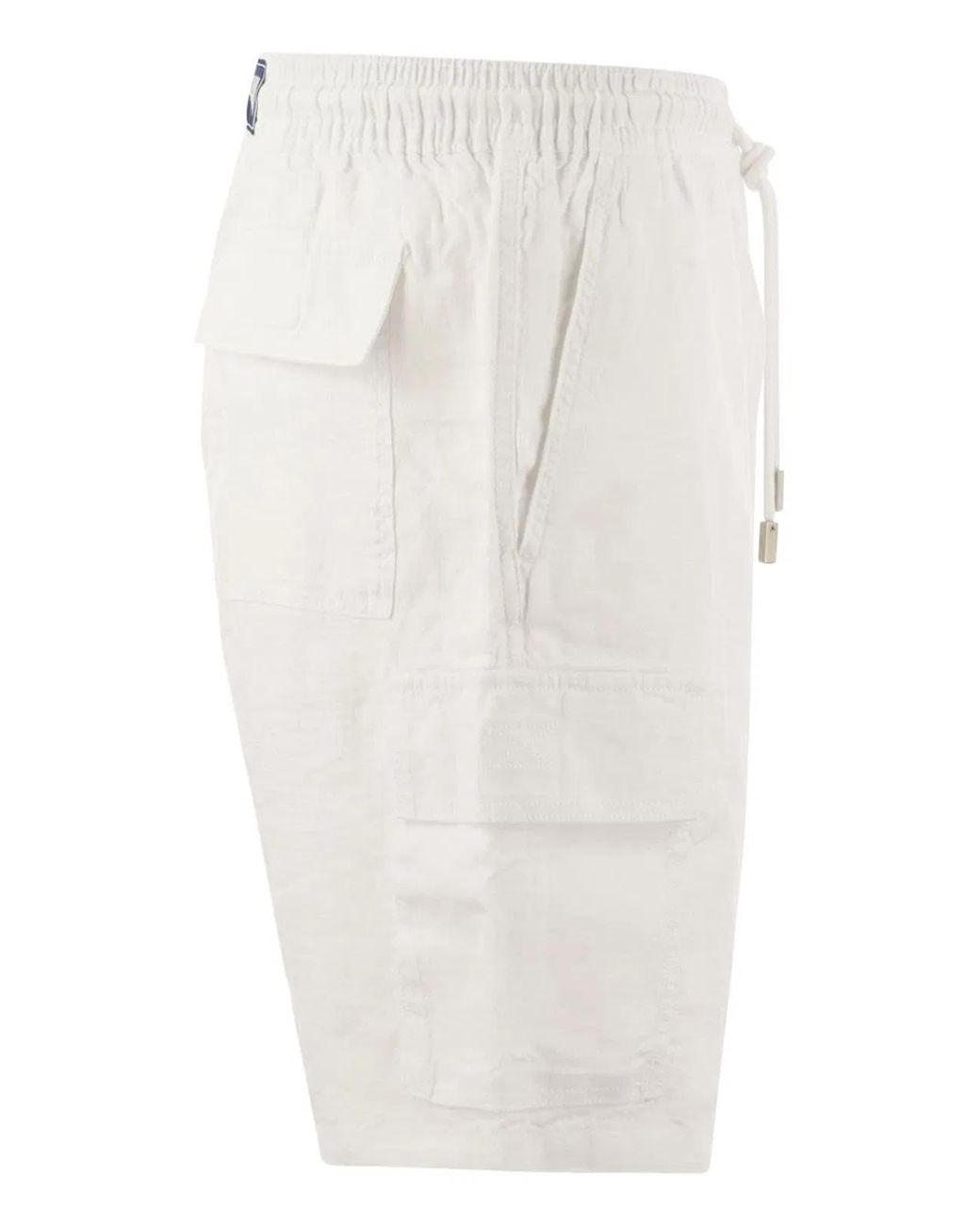 Vilebrequin White Linen Cargo Bermuda Shorts for men