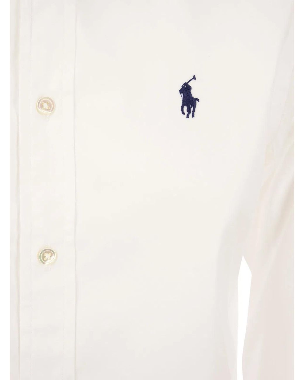 Polo Ralph Lauren White Long-Sleeved Cotton Shirt