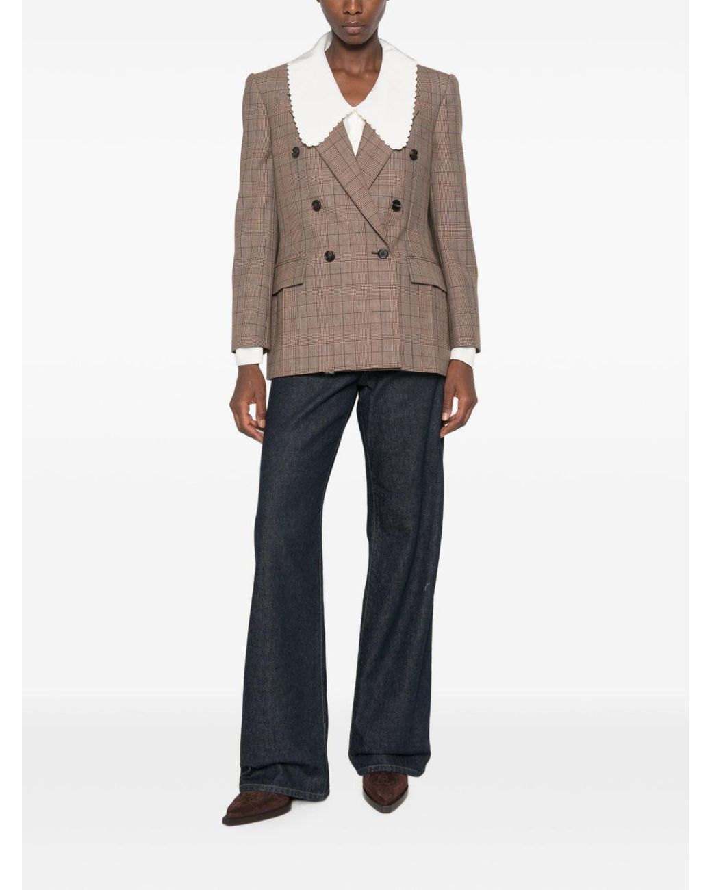 Chloé Brown Wool Double-Breasted Jacket