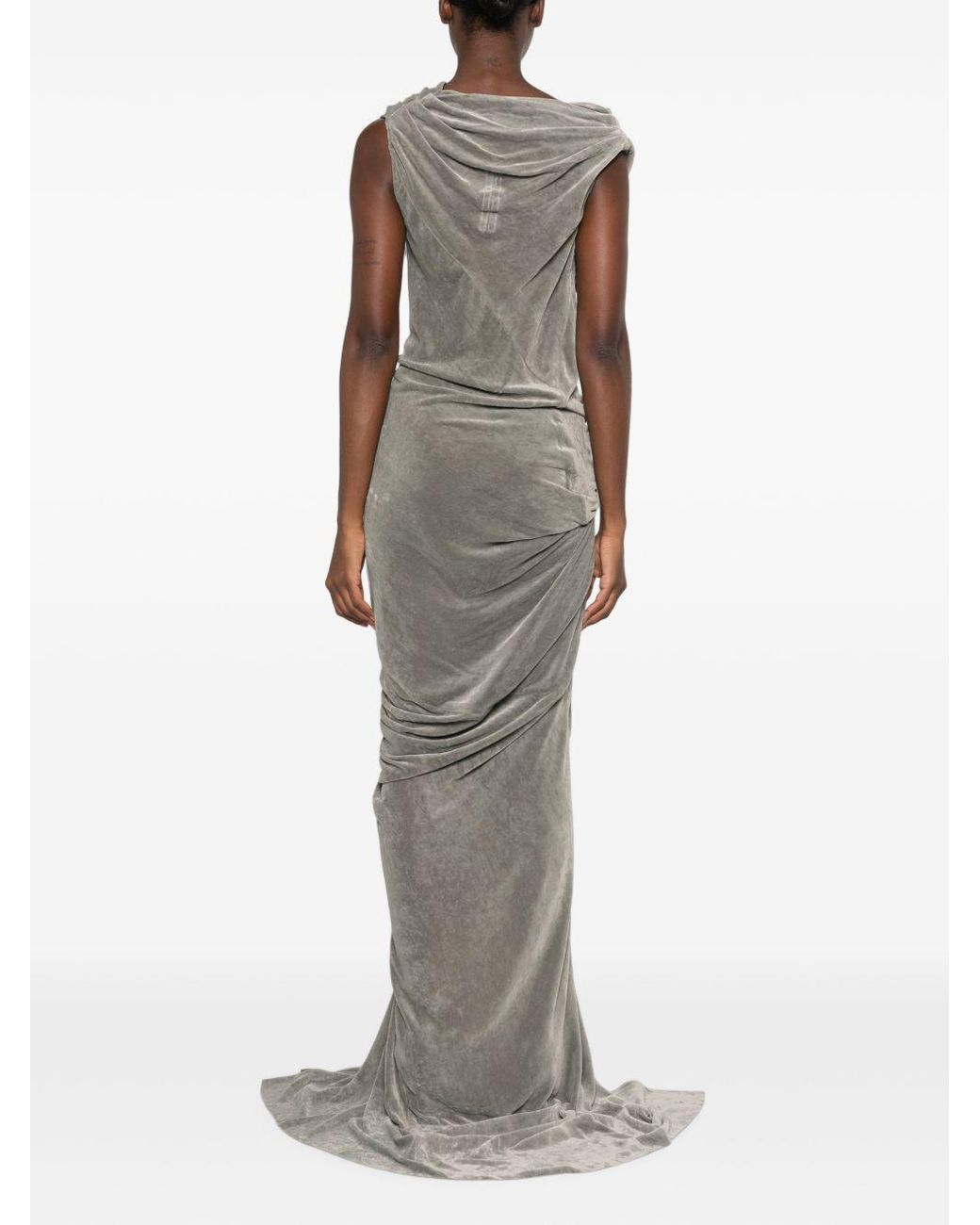 Rick Owens White Draped Maxi Dress