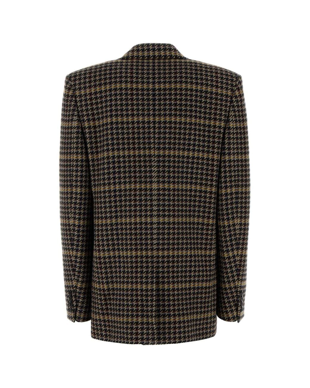 Saint Laurent Black Embroidered Wool Blazer