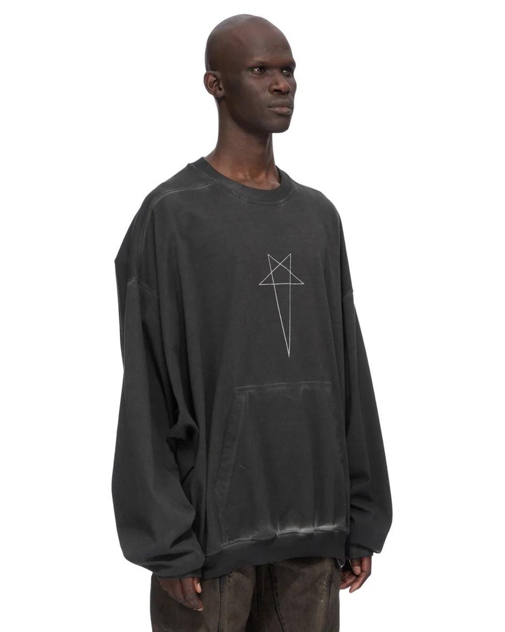 Rick Owens Black Hun Crewneck for men