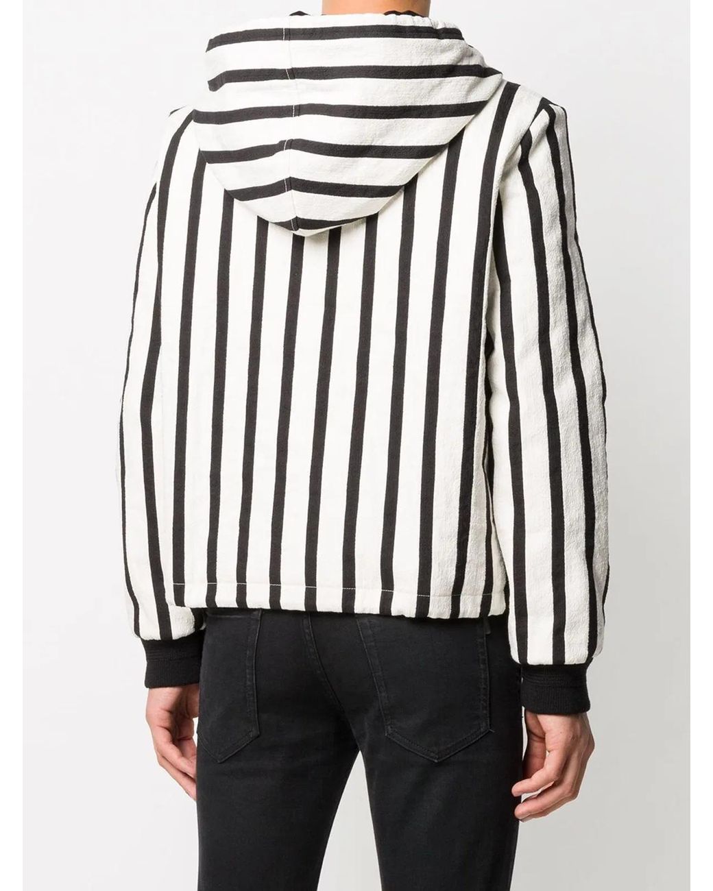 Saint Laurent Black Vertical Stripe Zipped Jacket for men