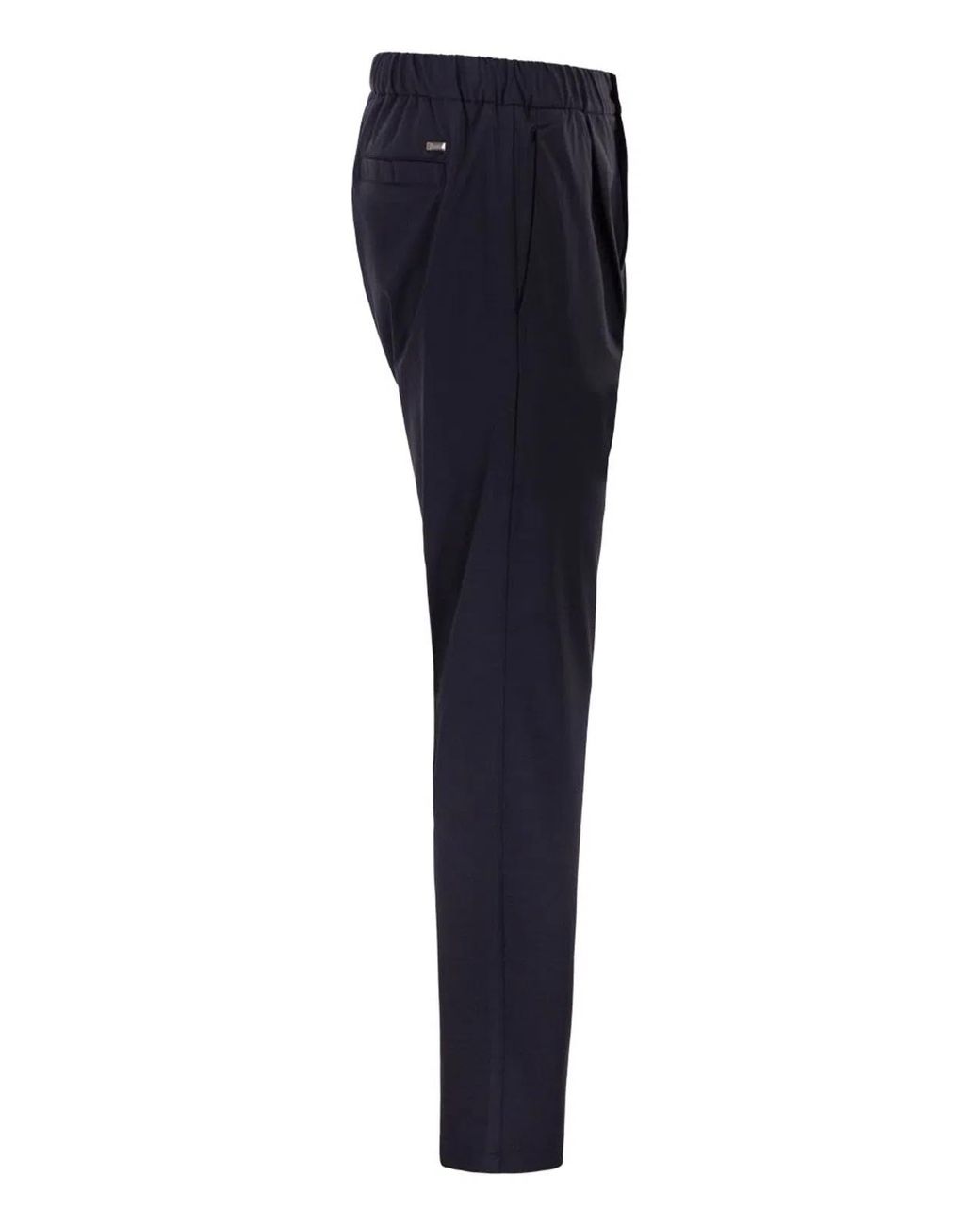 Herno Blue Stretch Techno-Nylon Jogger Trousers With Pleats for men