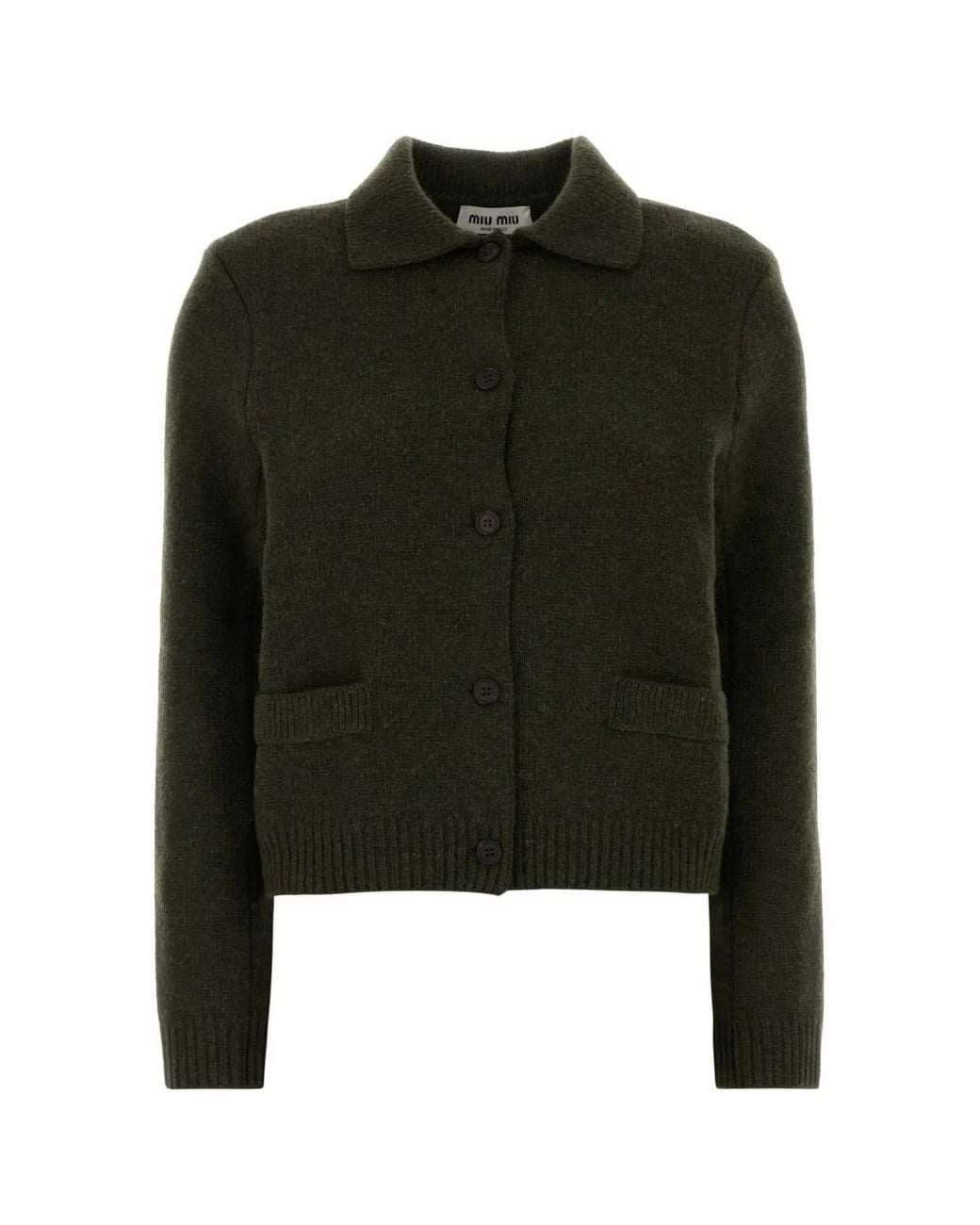 Miu Miu Green Bottle Wool Cardigan