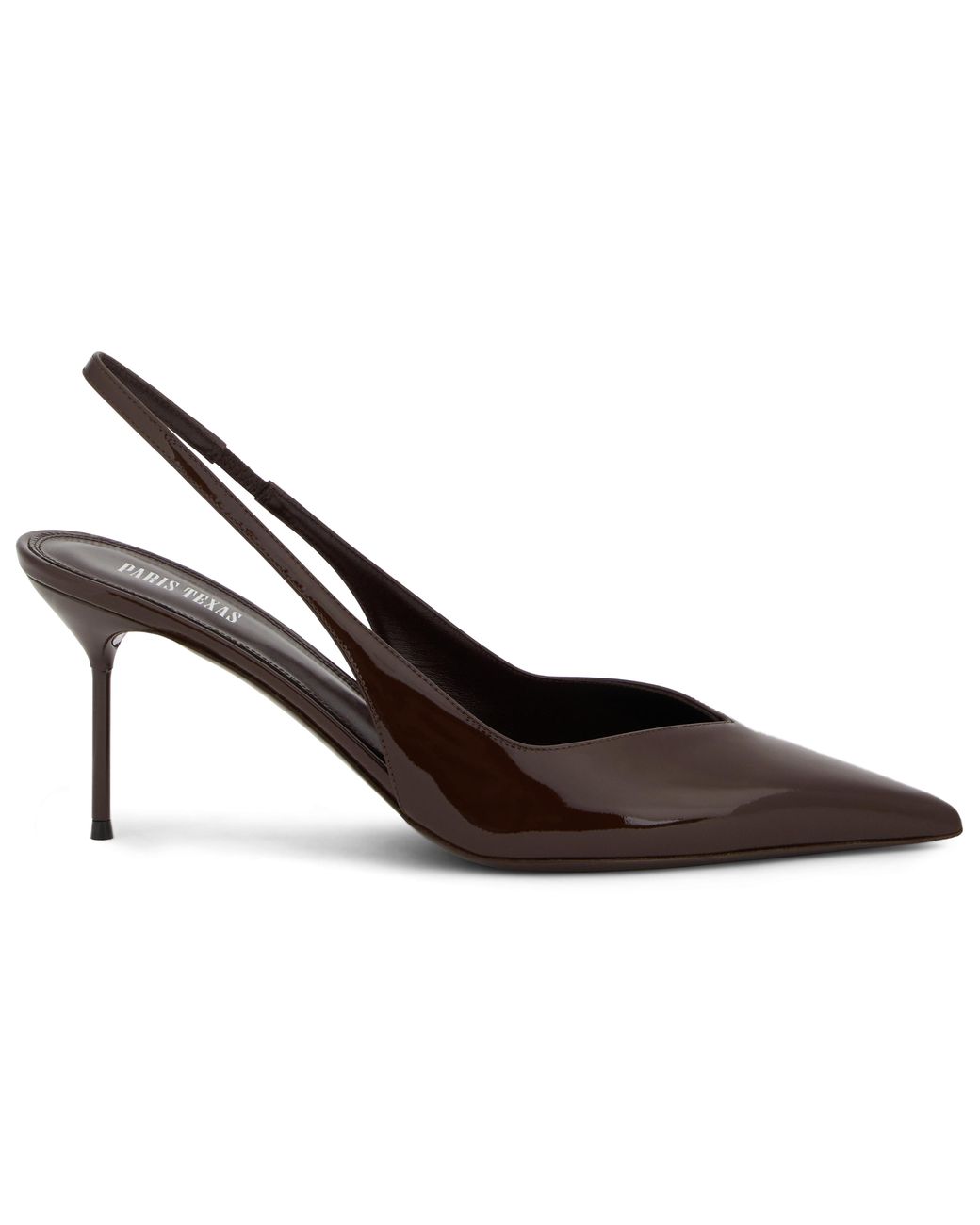 Paris Texas Black Slingback Pumps Patent Calfskin Sandal