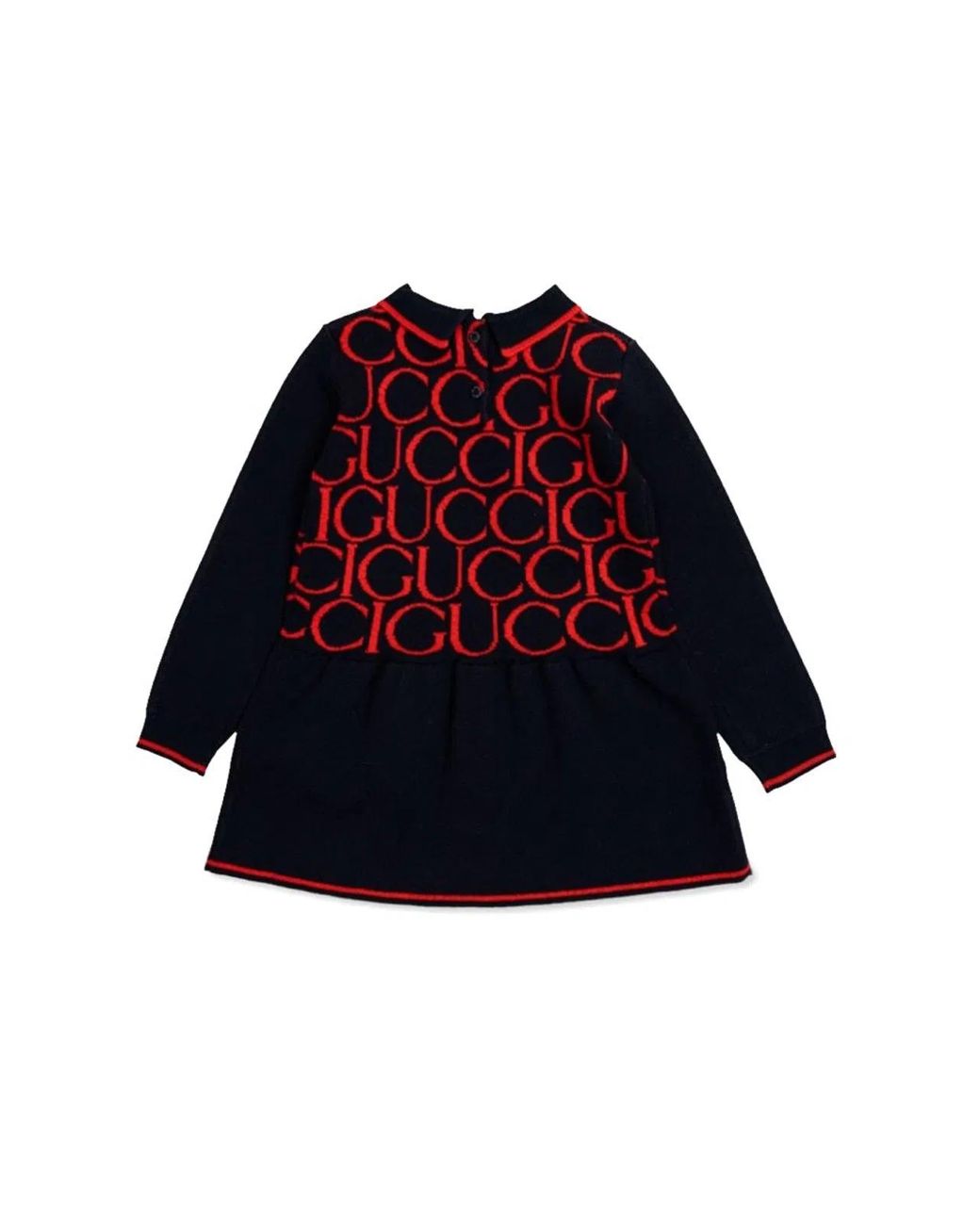 Gucci Red Logo-Jacquard Dress