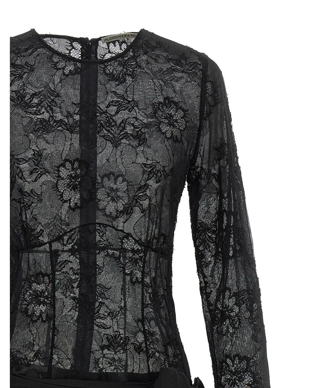 Alessandra Rich Black Lace Bustier Dress