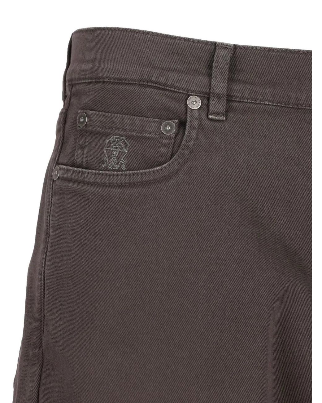 Brunello Cucinelli Gray Five Pockets Jeans for men