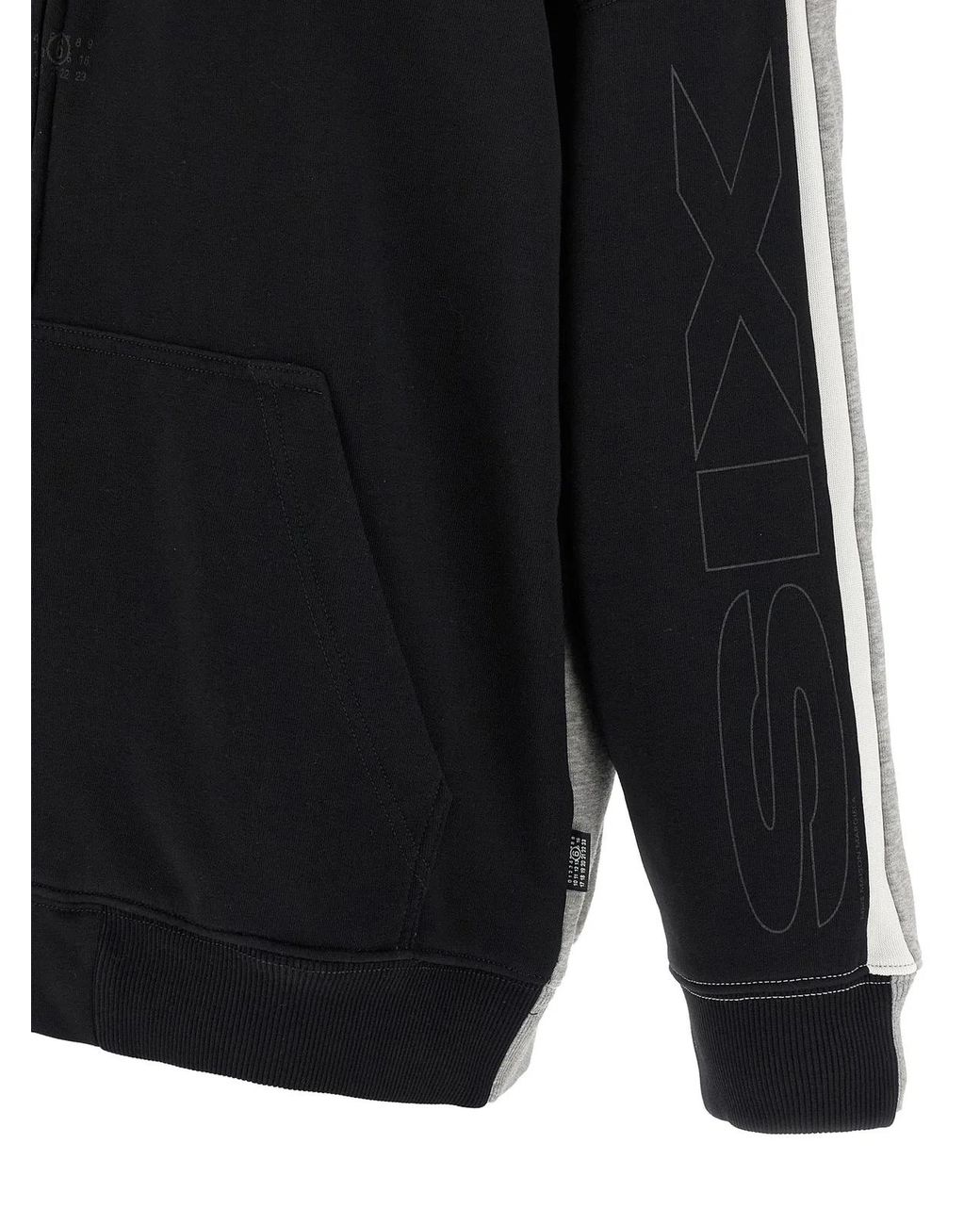 MM6 by Maison Margiela Black 'Double Front' Hoodie